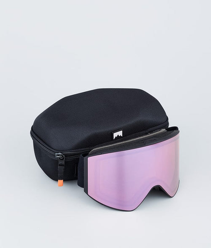 Masque De Ski – Noir Avec Écran Miroir Rose Saphir